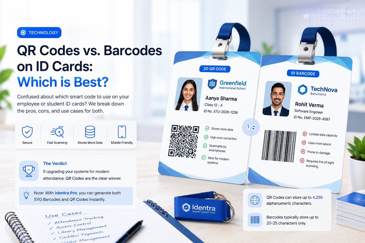 QR Codes vs. Barcodes on ID Cards: Which is Best?
